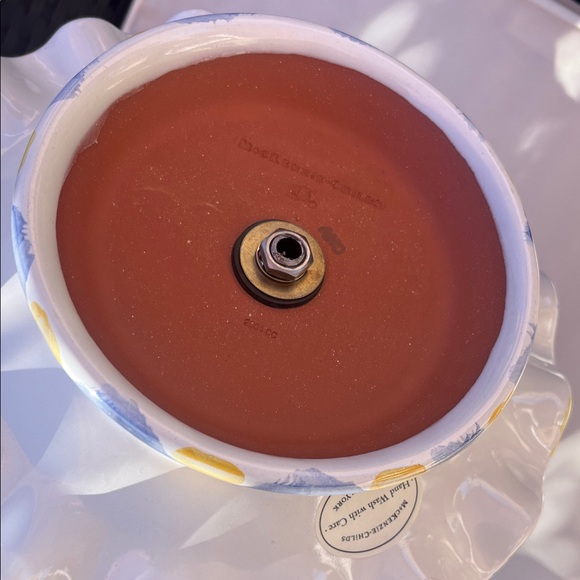 Mackenzie Childs Colorful Two-Tiered Serving Tray with Teapot Topper - Picture 8 of 9